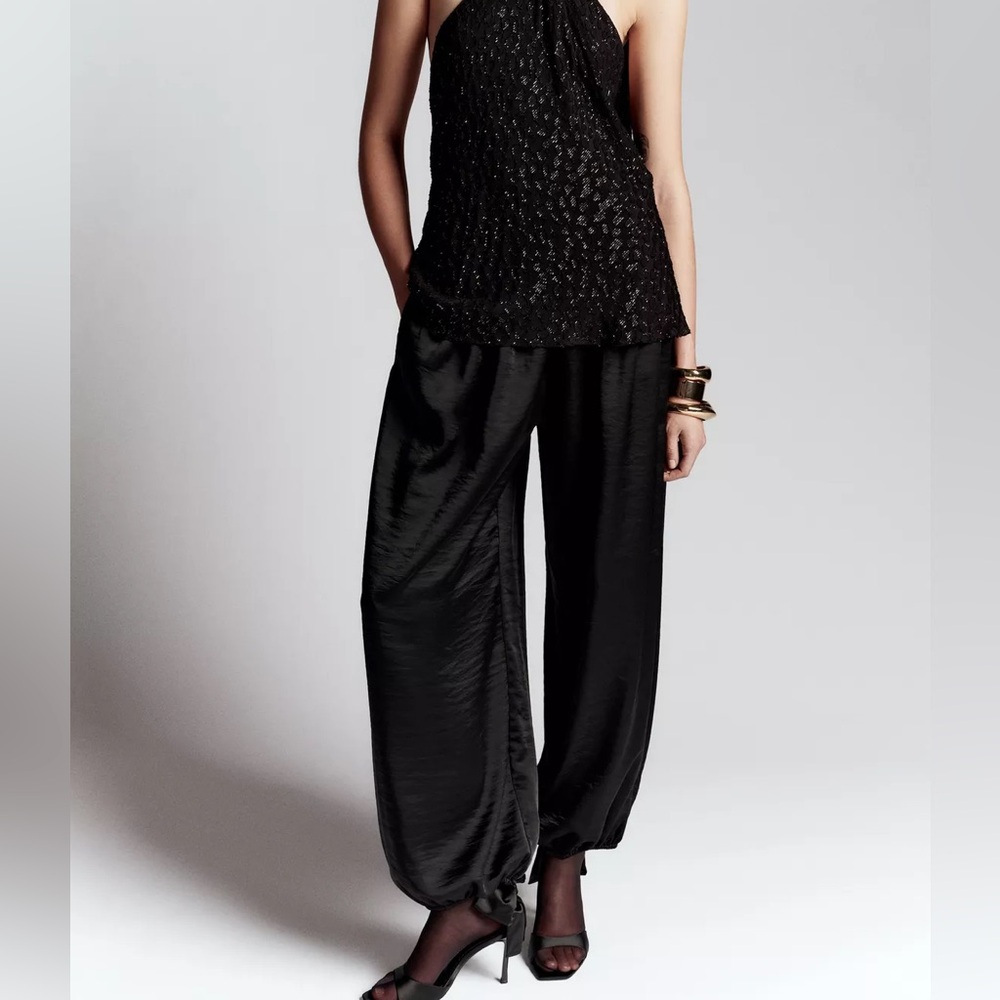 NWT Zara black balloon trousers